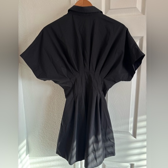 Exquise Anthropologie Black Button-Up Mini Tobie Shirt Dress XS - Picture 4 of 9